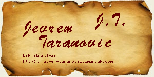 Jevrem Taranović vizit kartica